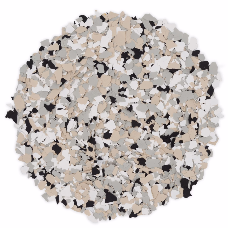 Colorful circular pile of paint chips