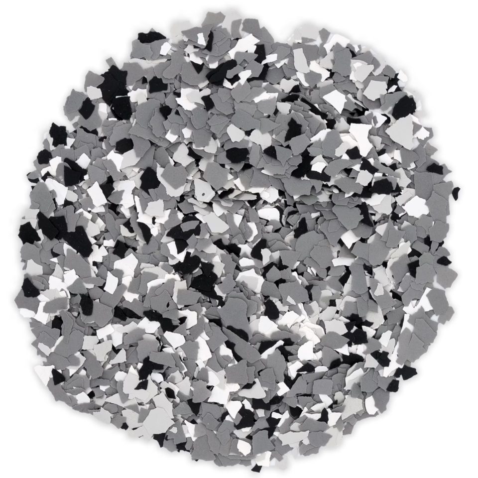Colorful confetti-like rubber pieces.