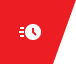 Red clock icon with speed lines